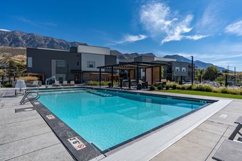 Spacious swimming pool area